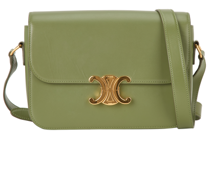 Teen Triomphe Crossbody, &pound;1,500, Handbags, Green, Leather, Front view